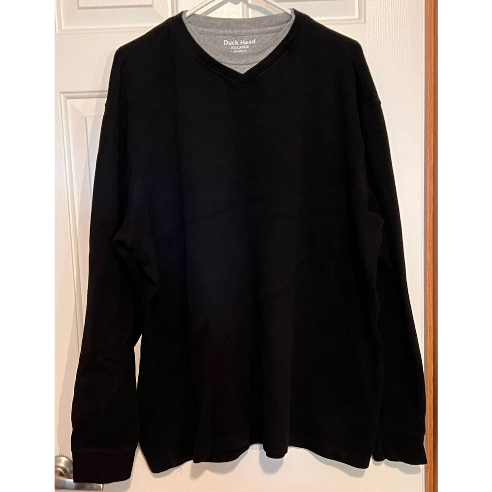 Duck Head Men's Black Gray Long Sleeve Shirt‎ Size XX-Large